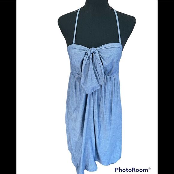 J Crew tie front 100% cotton sundress with removable neckline strap , size S - Picture 1 of 5